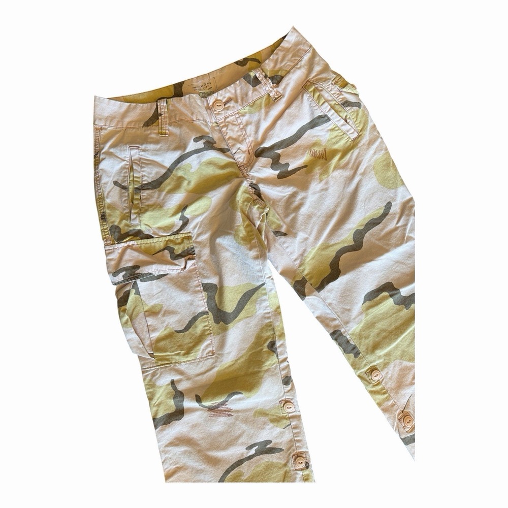 American Rag Pink Camo Cargo Pocket Utility Pants Cotton Wide Leg Juniors Size 5